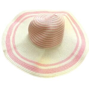 Janie and Jack 2T-3T pink white hat NEW Summer wide brim Youth Child sunscreen